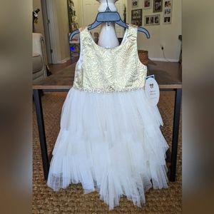 NWT Girls Gold Formal Dress